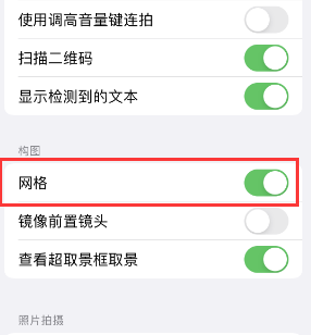 大足苹果手机维修网点分享iPhone如何开启九宫格构图功能 